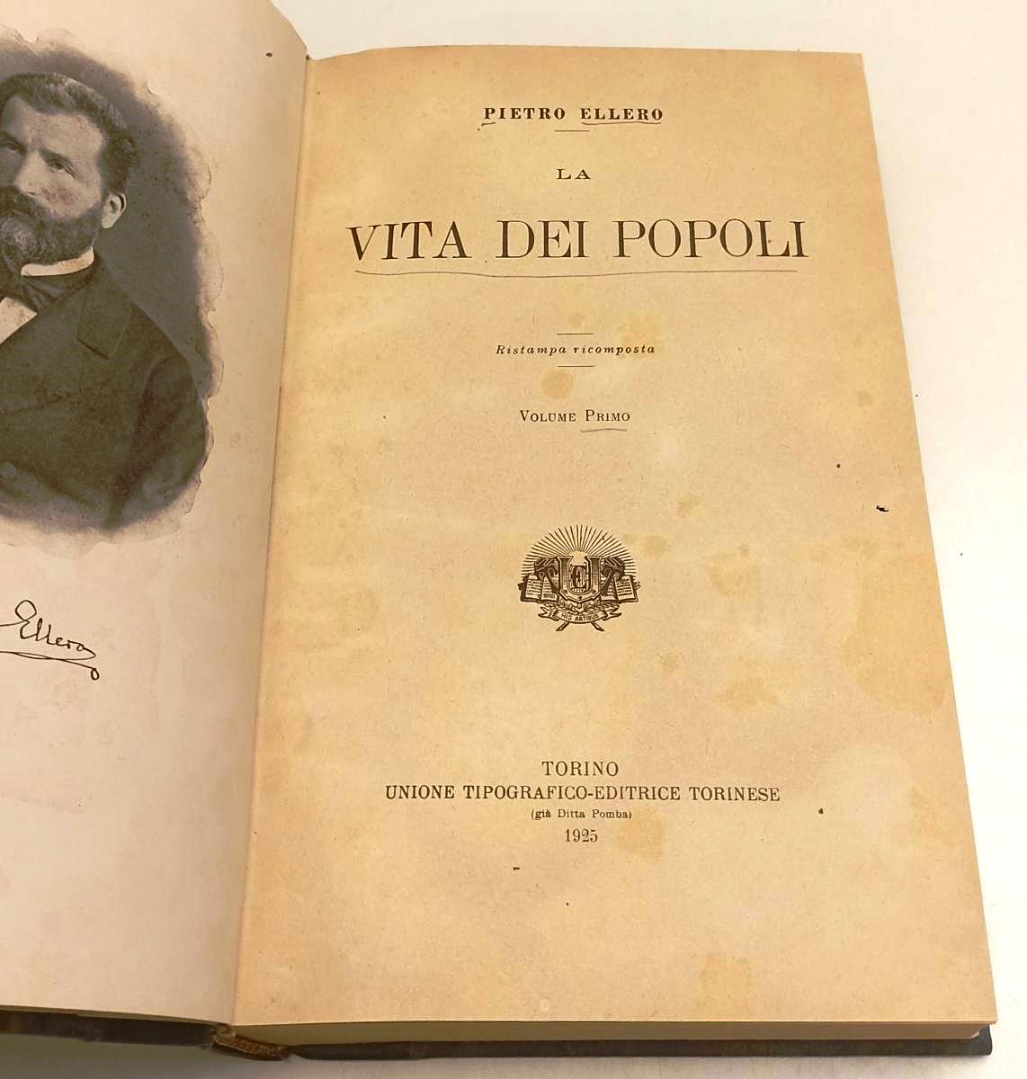 LZ- LA VITA DEI POPOLI VOLUMI 1/2 - PIETRO ELLERO - UTET --- 1925 - C - XFS40