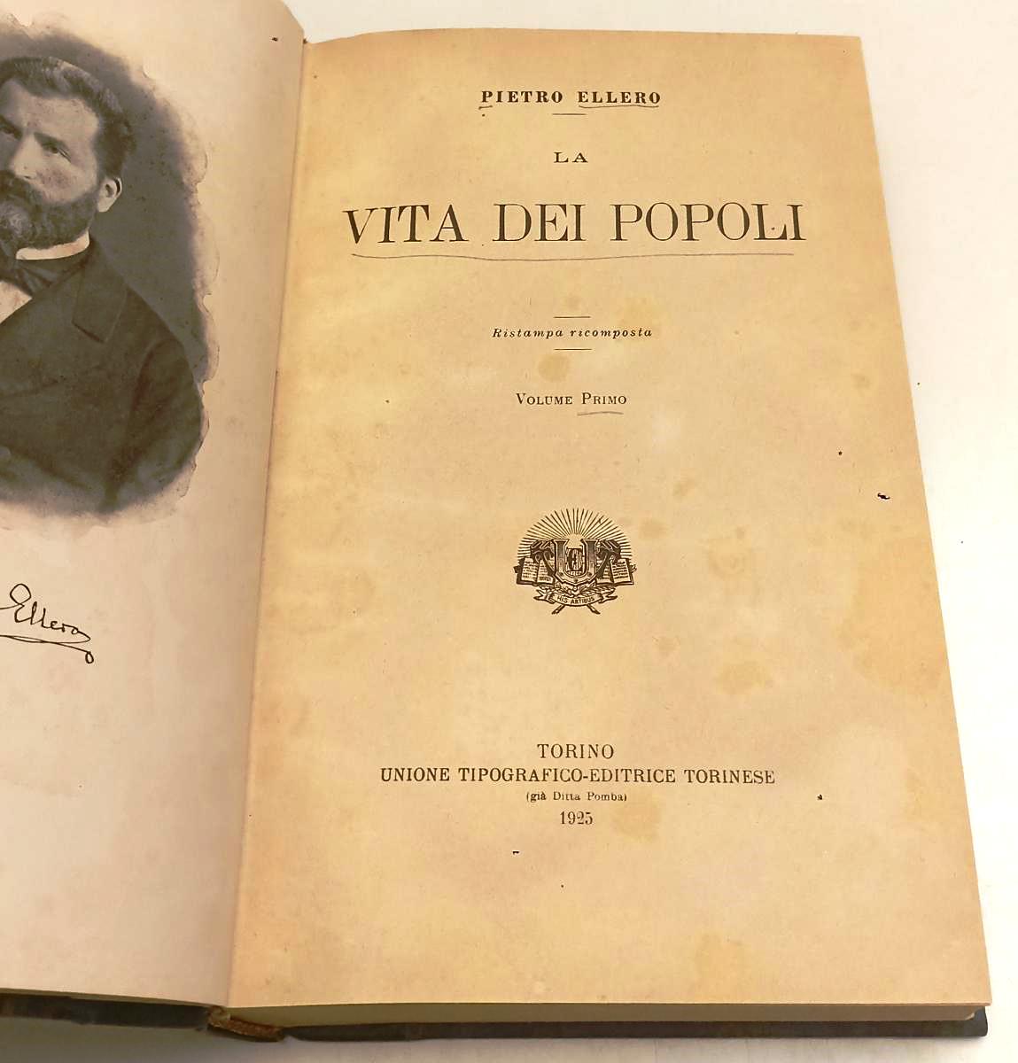 LZ- LA VITA DEI POPOLI VOLUMI 1/2 - PIETRO ELLERO - UTET --- 1925 - C - XFS40