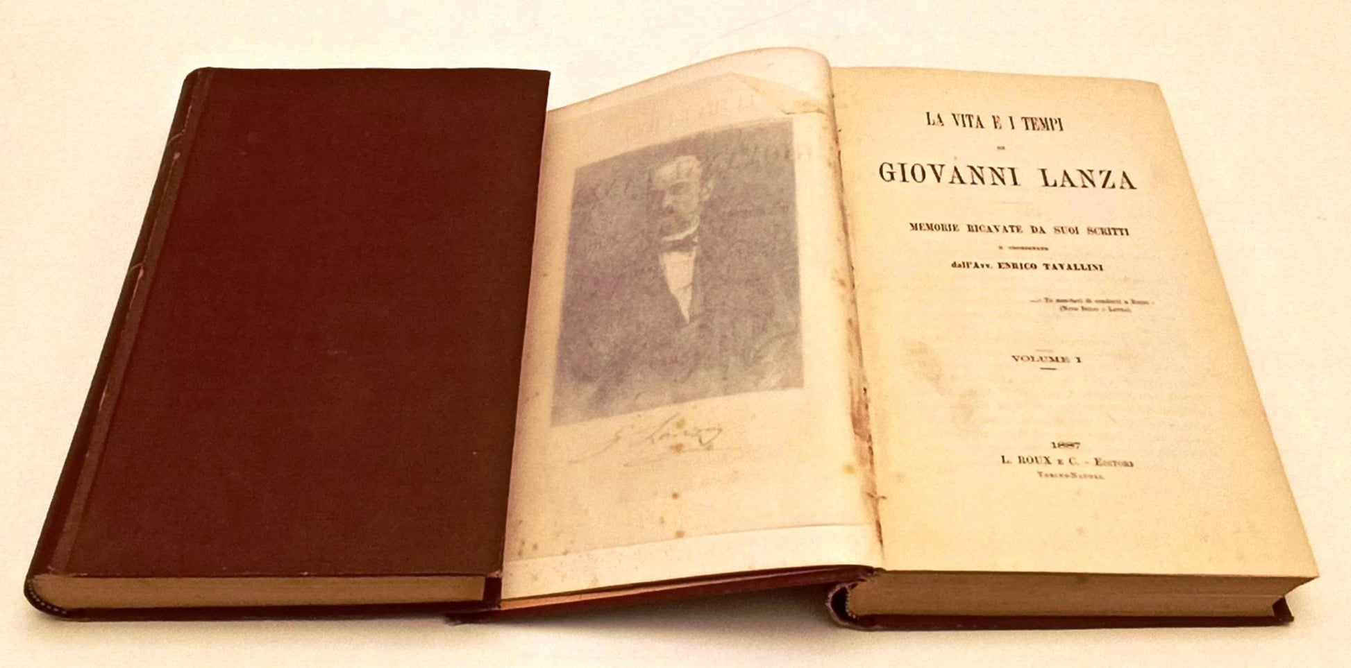 LS- LA VITA E I TEMPI GIOVANNI LANZA VOLUMI 1/2- TAVALLINI- ROUX- 1887- C-XFS125