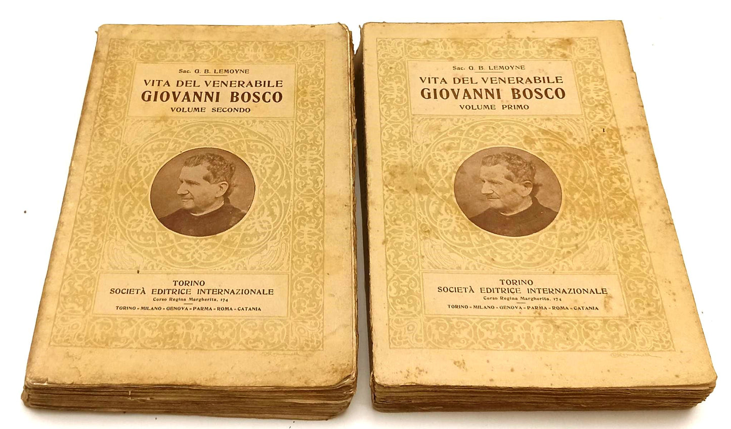 LD- VITA DEL VENERABILE GIOVANNI BOSCO VOLUMI 1/2 - G.B. LEMOYNE- 1927- B- XFS99