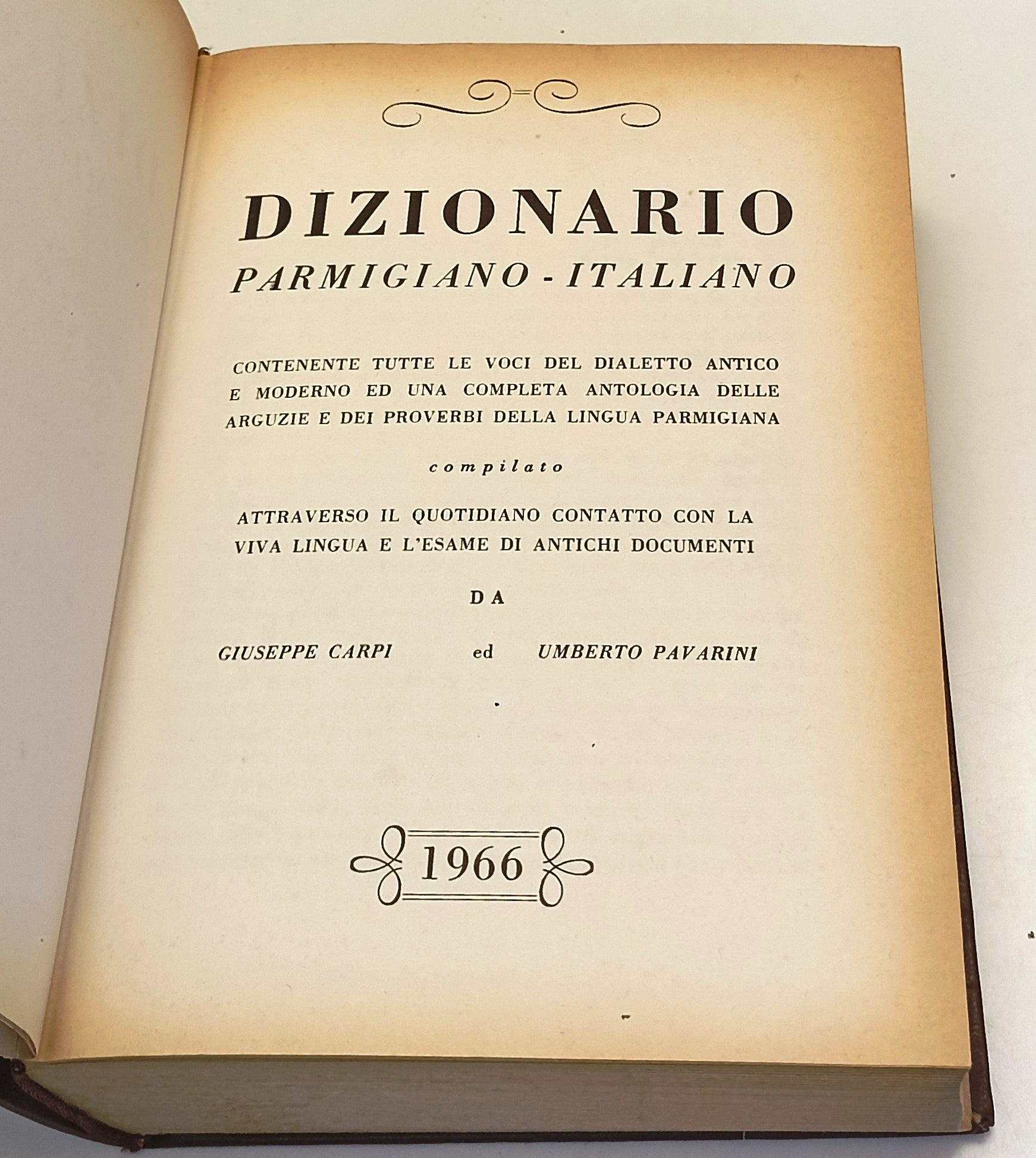 LZ- DIZIONARIO PARMIGIANO ITALIANO copia 453/1000 - CARPI PAVARINI- 1966- C- WPR