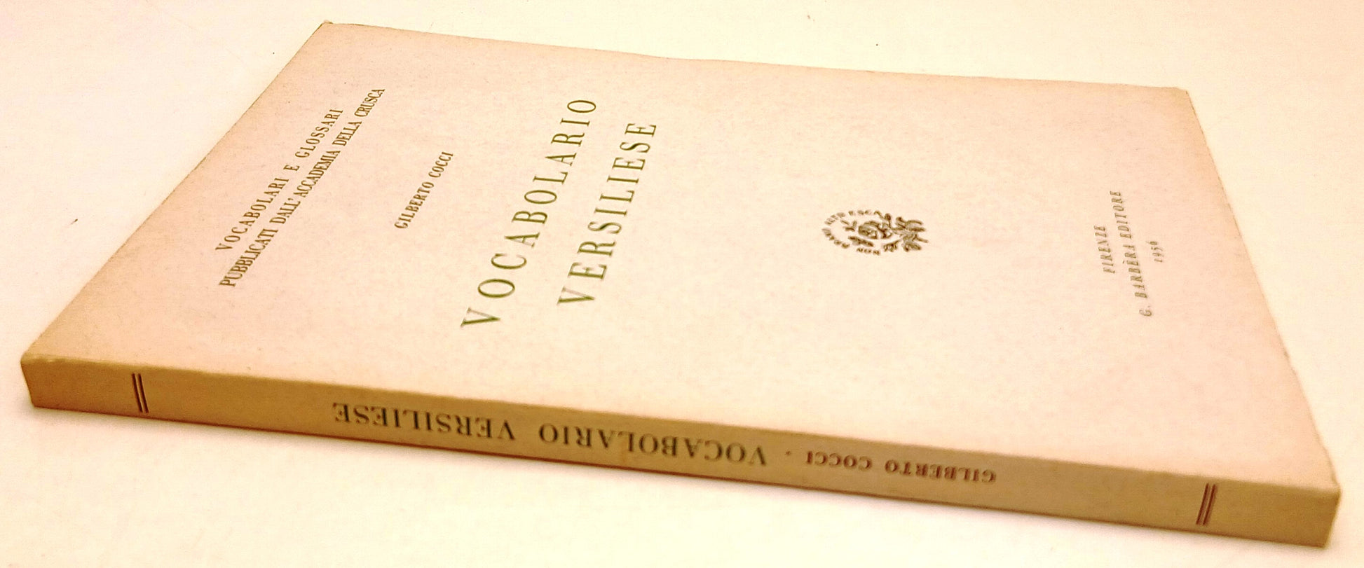LZ- VOCABOLARIO VERSILIESE - GILBERTO COCCI - BARBERA- GLOSSARI-- 1956- B- ZFS65