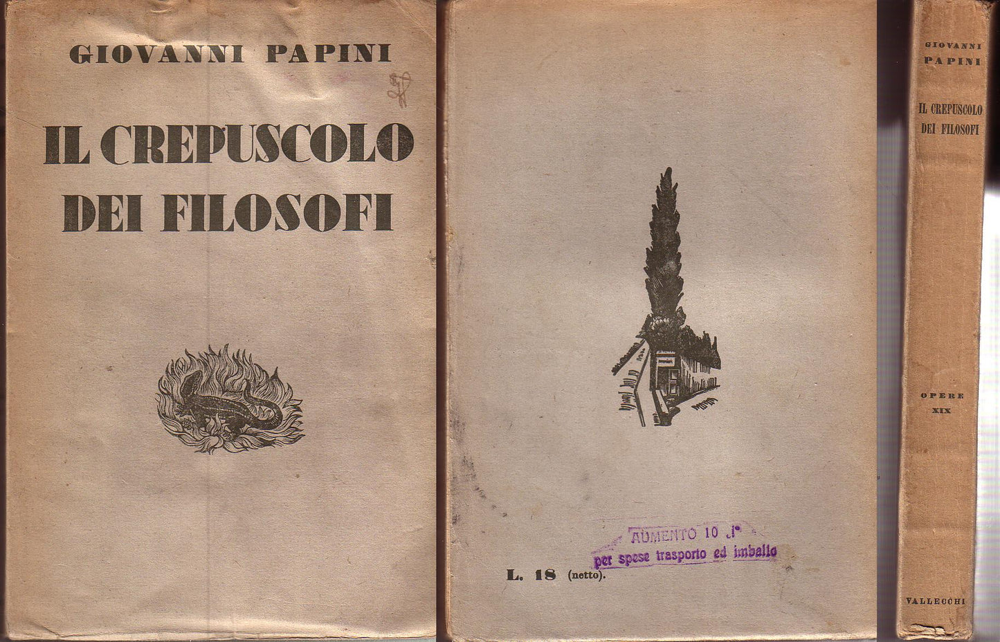 LS- IL CREPUSCOLO DEI FILOSOFI - GIOVANNI PAPINI - VALLECCHI --- 1942- B- ZFS319