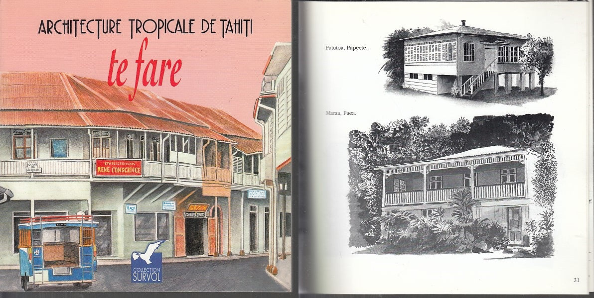 LB- ARCHITECTURE TROPICALE TAHITI TE FARE-- COLLECTION SURVOL---1991- B- ZDS633