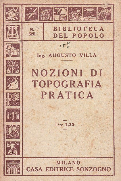 LZ- NOZIONI DI TOPOGRAFIA BIBLIOTECA DEL POPOLO-- SONZOGNO--- 1942 - S- YDS265