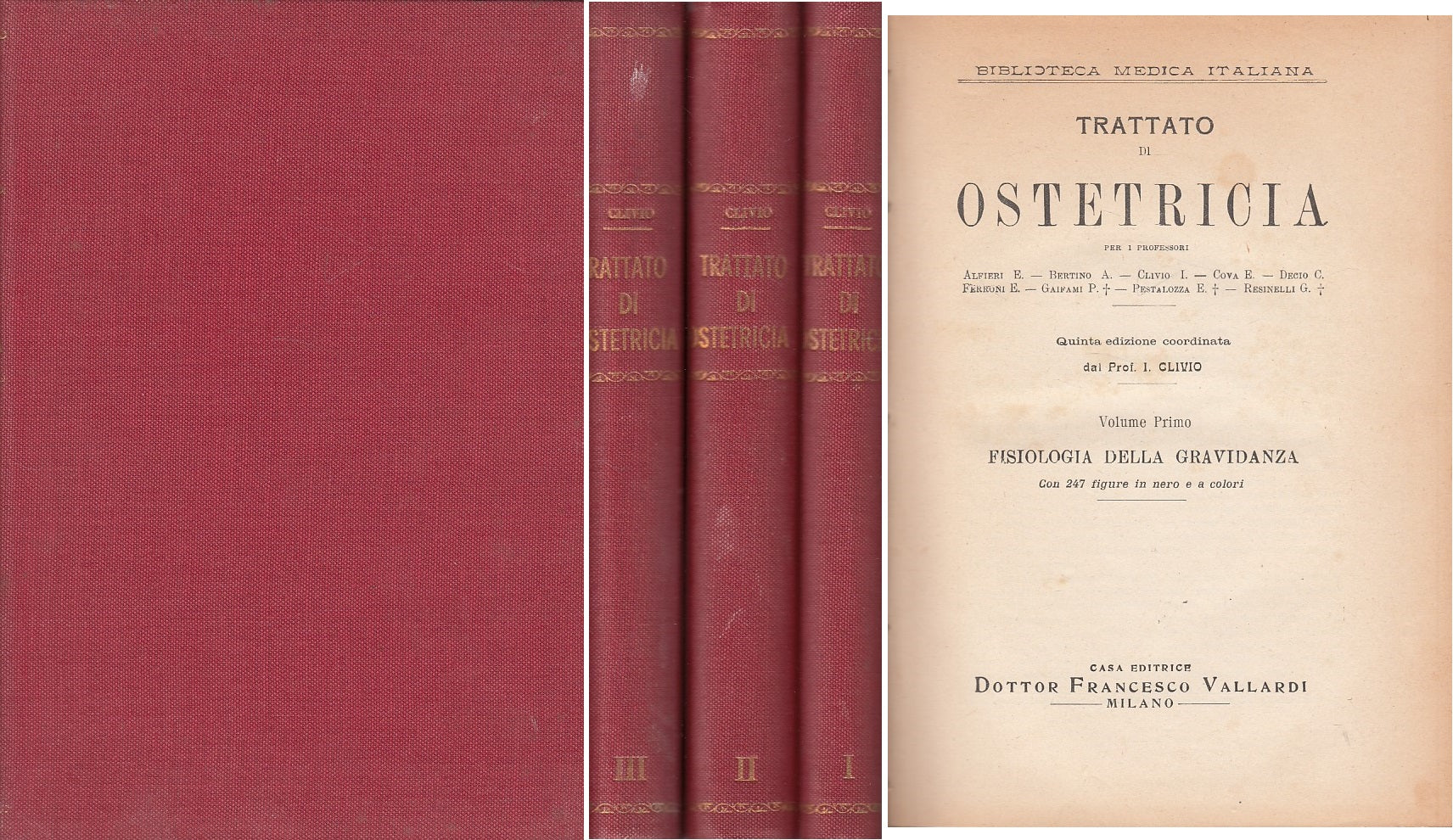 LZ- TRATTATO DI OSTETRICIA 3 VOL -- VALLARDI - BIB. MEDICA -- 1945 - C - YDS462