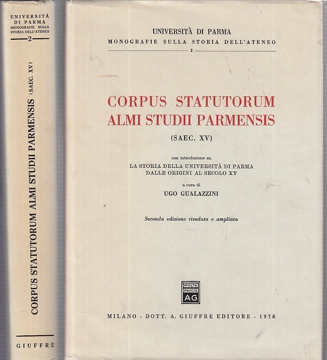 LS- CORPUS STATURORUM ALMI STUDII PARMENSIS RIGIDA-- GIUFFRE'---- 1978- CS- XDS2