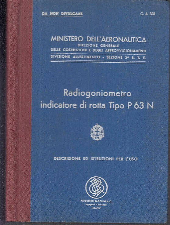 LZ- RADIOGONIOMETRO INDICATORE ROTTA -- MINISTERO AERONAUTICA --- 1937- C- XDS3