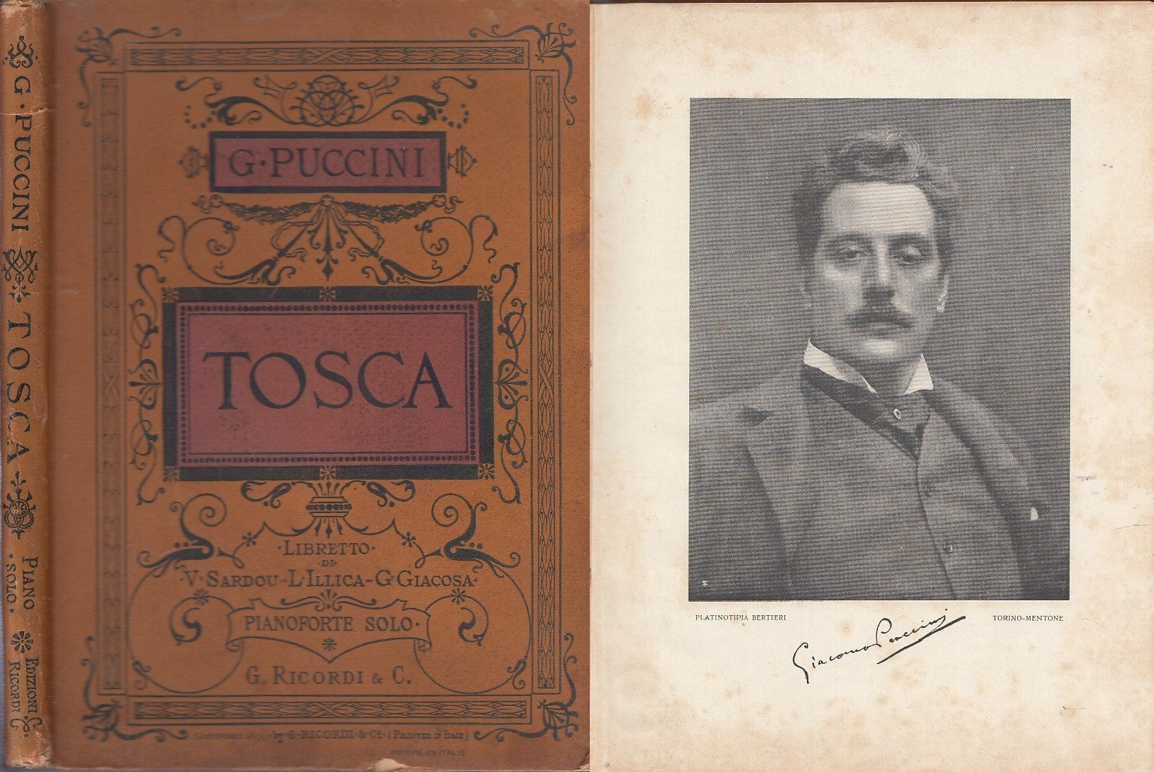 LZ- TOSCA PUCCINI PIANOFORTE MELODRAMMA SPARTITO-- RICORDI--- 1899- B- ZDS666