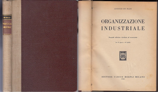 LZ- ORGANIZZAZIONE INDUSTRIALE - DE MAJO- HOEPLI-- 2a ED.- 1945- C- YDS303