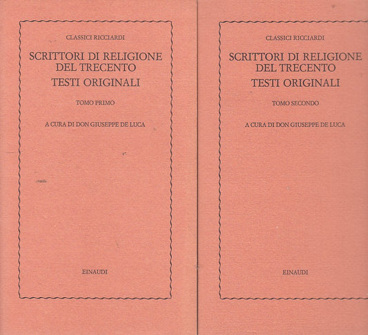 LZ- SCRITTORI DI RELIGIONE DEL TRECENTO 2 VOL-- EINAUDI--- 1977- B- ZDS259