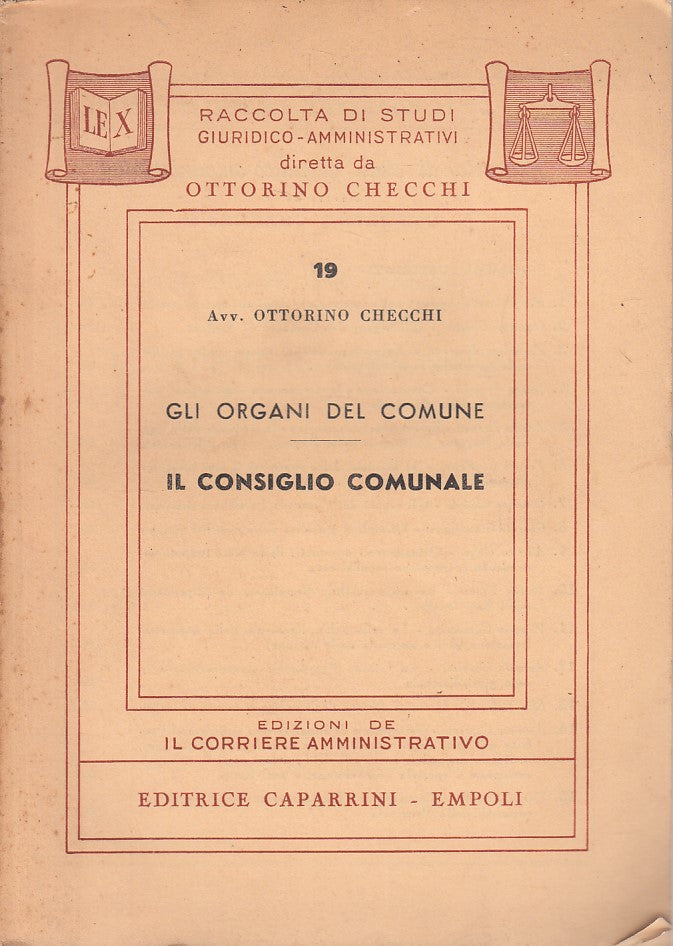 LZ- ORGANI DEL COMUNE CONSIGLIO COMUNALE- CHECCHI- CAPARRINI--- 1956- B - YDS385