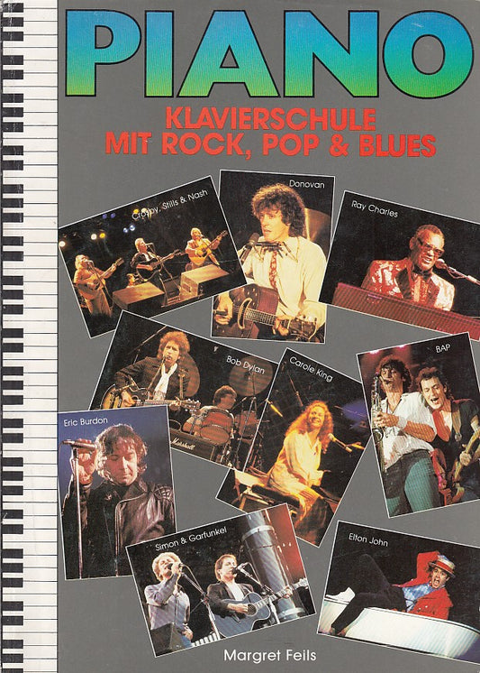 LZ- PIANO KLAVIERSCHULE MIT ROCK POP BLUES- MARGRET FEILS---- 1985- B- YDS343