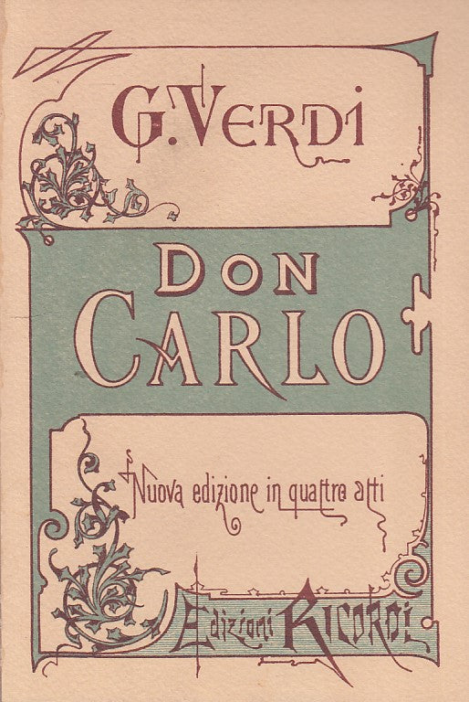 LZ- DON CARLO RISTAMPA ANASTATICA- GIUSEPPE VERDI- RICORDI--- - B- YDS196