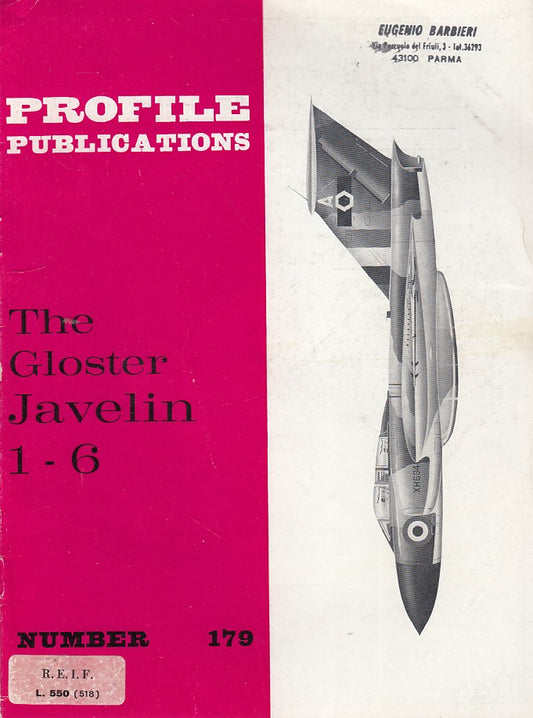 LM- PROFILE PUBLICATIONS N.179 THE GLOSTER JAVELIN 1 6 ----- 1980- S- YDS520