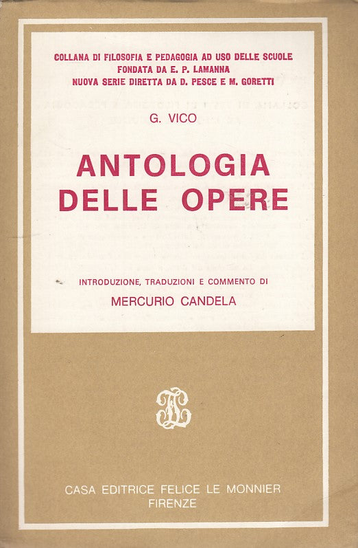 LZ- ANTOLOGIA DELLE OPERE- VICO- FELICE LE MONNIER--- 1970- B- YDS479