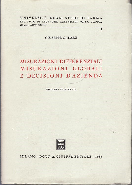 LZ- MISURAZIONI DIFFERENZIALI E GLOBALI - GALASSI - GIUFFRE' --- 1983- B- ZDS717