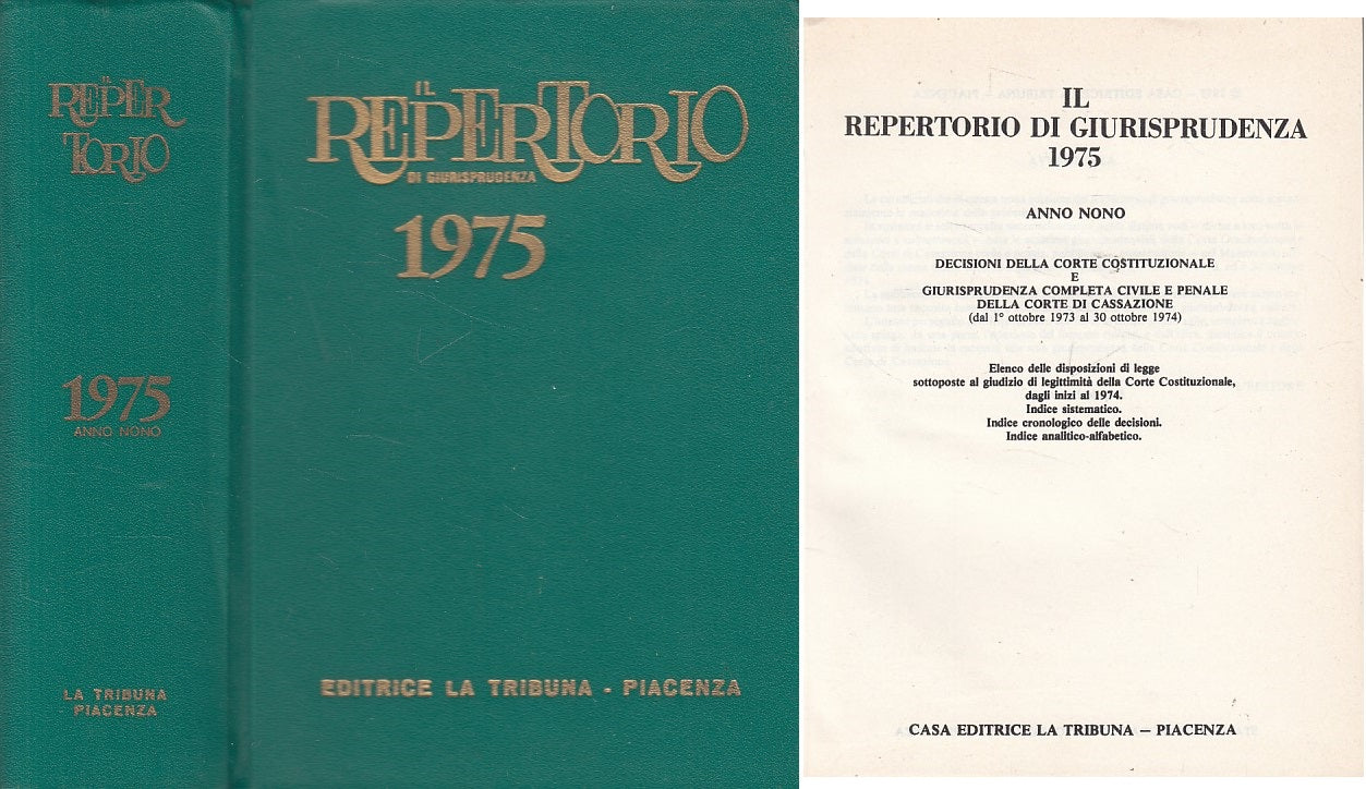 LZ- IL REPERTORIO DI GIURISPRUDENZE 1975 -- LA TRIBUNA --- 1975 - C - ZDS530