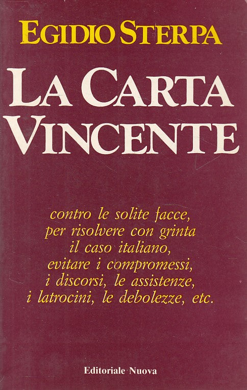 LS- LA CARTA VINCENTE - EGIDIO STERPA - NUOVA --- 1982 - B - ZDS617