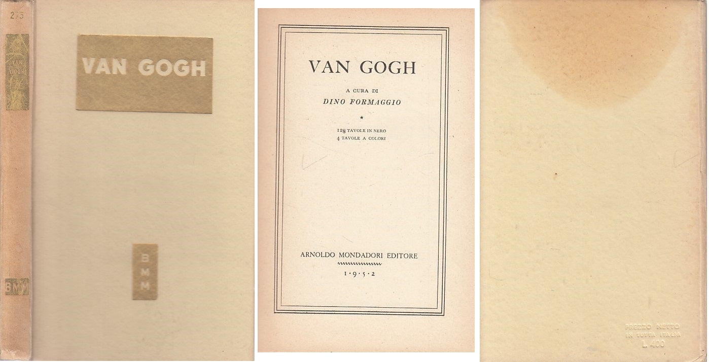 LZ- VAN GOGH - FORMAGGIO - MONDADORI - BMM - 1a ED. - 1952 - C - ZDS533