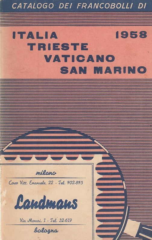 LZ- CATALOGO FRANCOBOLLI ITALIA TRIESTE VATICANO-- LANDMANS--- 1958- B- ZDS423