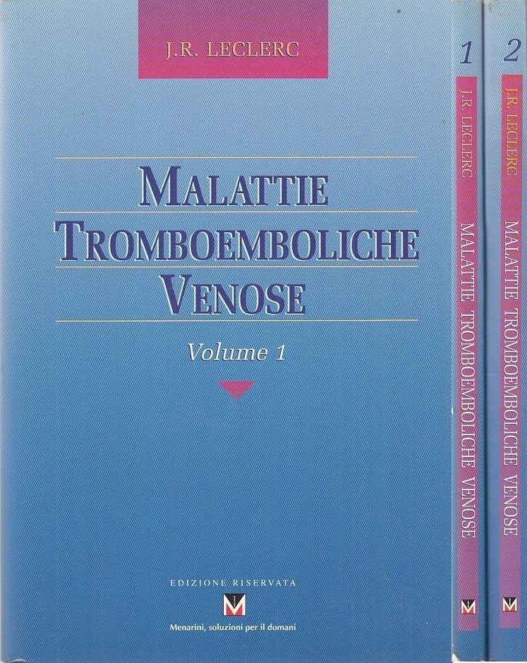LZ- MALATTIE TROMBOEMBOLICHE VENOSE 2 VOL-- MOMENTO MEDICO--- 1993- B- YDS382