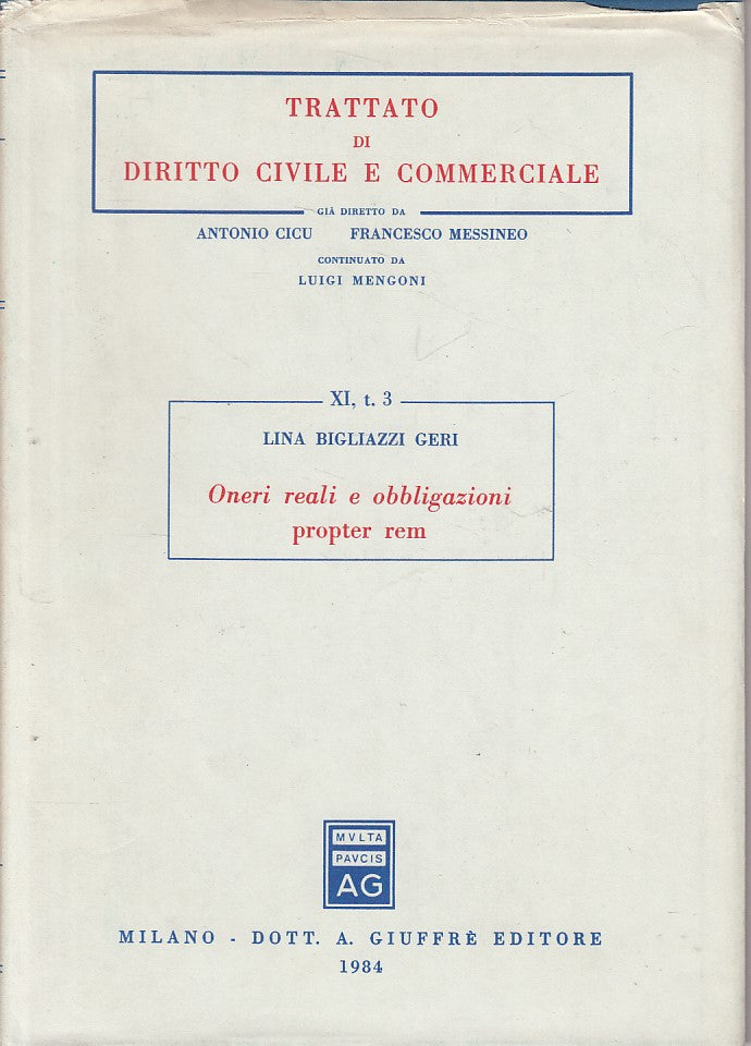 LZ- ONERI REALI OBBLIGAZIONI PROPTER REM-- GIUFFRE- DIRITTO-- 1984 - CS - YFS203