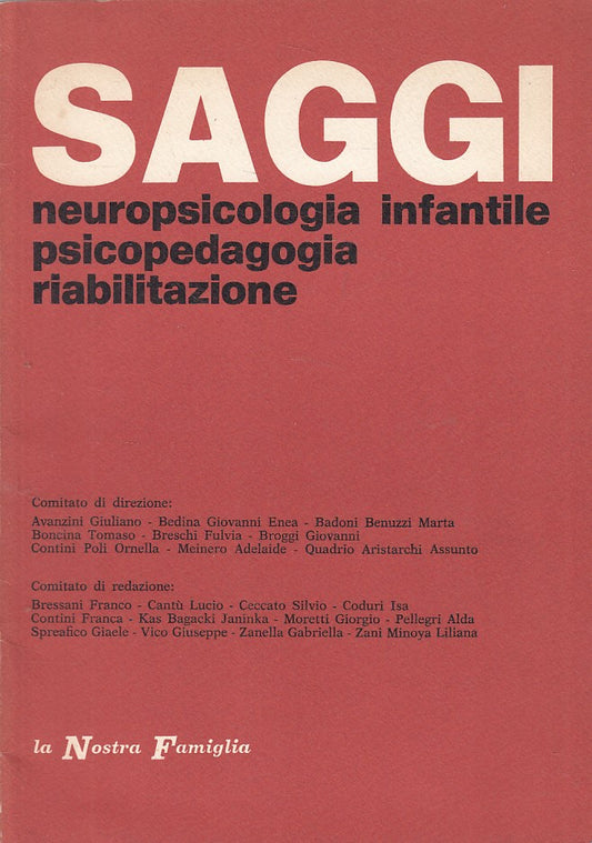 LZ- SAGGI NEUROPSICOLOGIA INFANTILE PSICOPEDAGOGIA N.1 ----- 1975- B- ZFS384