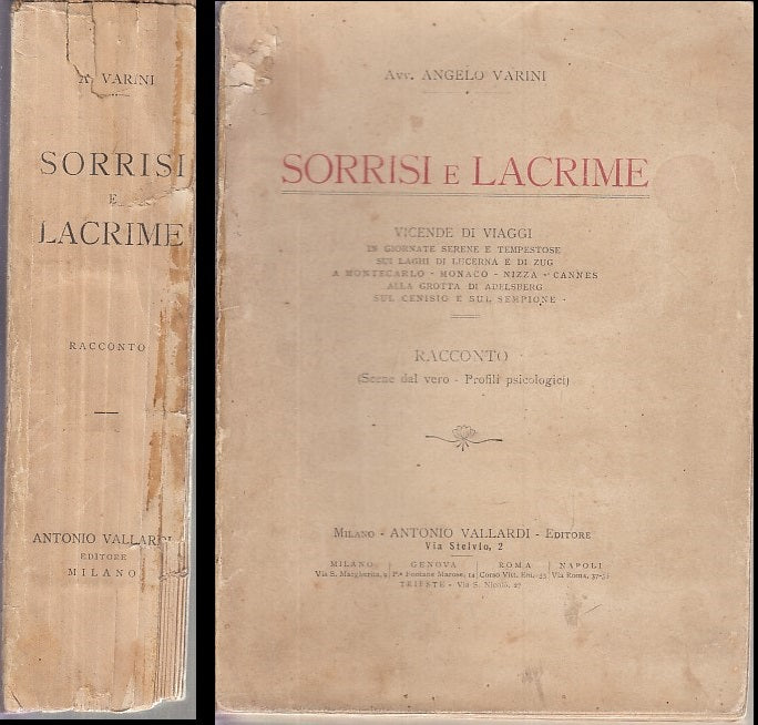 LS- SORRISI E LACRIME VICENDE DI VIAGGI - VARINI - VALLARDI --- 1920 - B - XFS31