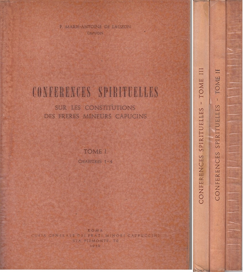 LD- CONFERENCES SPIRITUELLES IN FRANCESE 3 VOLUMI -- ROMA --- 1960 - B - ZFS62