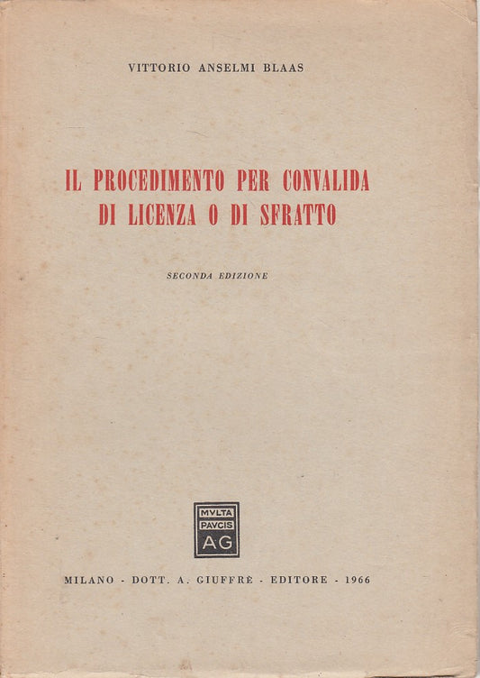 LZ- PROCEDIMENTO PER CONVALIDA LICENZA O SFRATTO-- GIUFFRE'--- 1966 - B - ZFS266