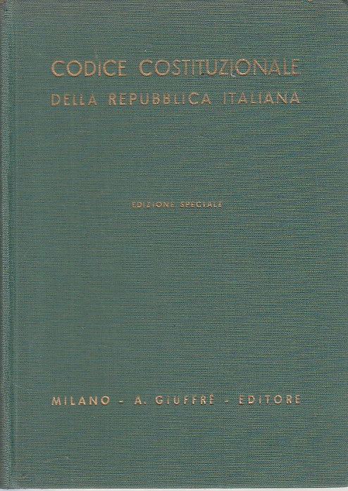 LZ- CODICE COSTITUZIONALE REPUBBLICA ITALIAN -- GIUFFRE' --- 1959 - C - YFS604