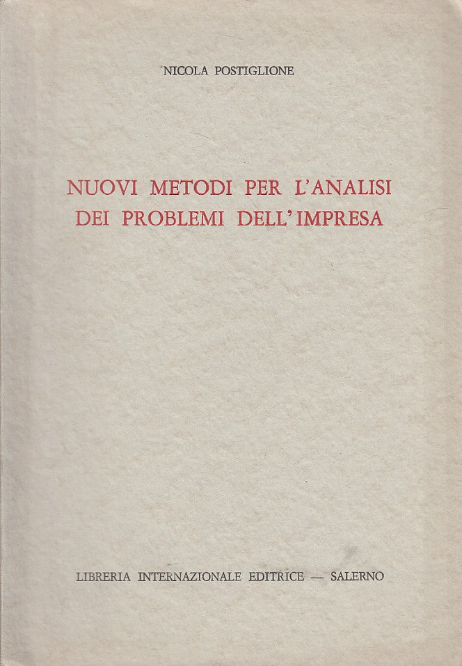 LZ- NUOVI METODI ANALISI PROBLEMI IMPRESA -- LIB. NAZIONALE--- 1971 - B - YFS338