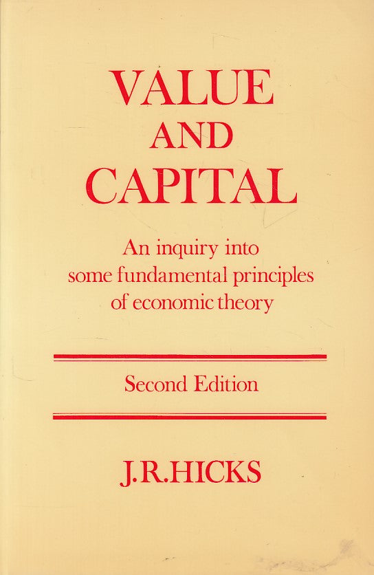 LZ- VALUE AND CAPITAL IN ENGLISH - HICKS - OXFORD --- 1974 - B - YFS338