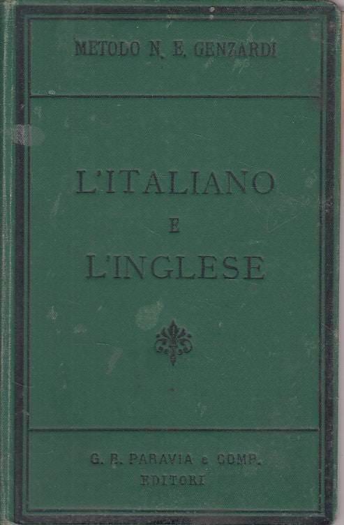 LS- L'ITALIANO E L'INGLESE - GENZARDI - PARAVIA --- 1923 - C - ZFS532