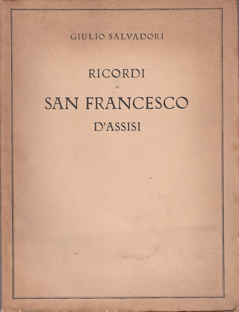 LS- RICORDI DI SAN FRANCESCO D'ASSISI- SALVADORI- BARBERA --- 1975 - BS - YFS251