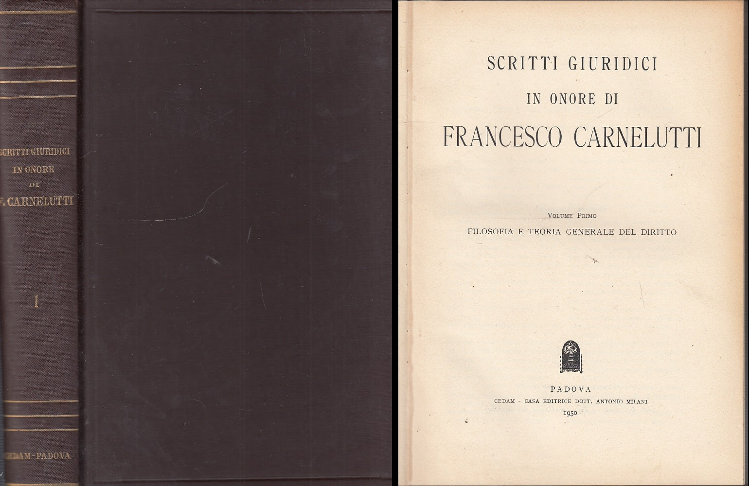 LZ- SCRITTI GIURIDICI IN ONORE DI FRANCESCO CARNELUTTI -- CEDAM--- 1950- C- XFS9