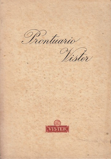 LZ- PRONTUARIO VISTER 1953 PUBBLICITA' -- VISMARA TERAPEUTICI --- 1953- B- XFS37