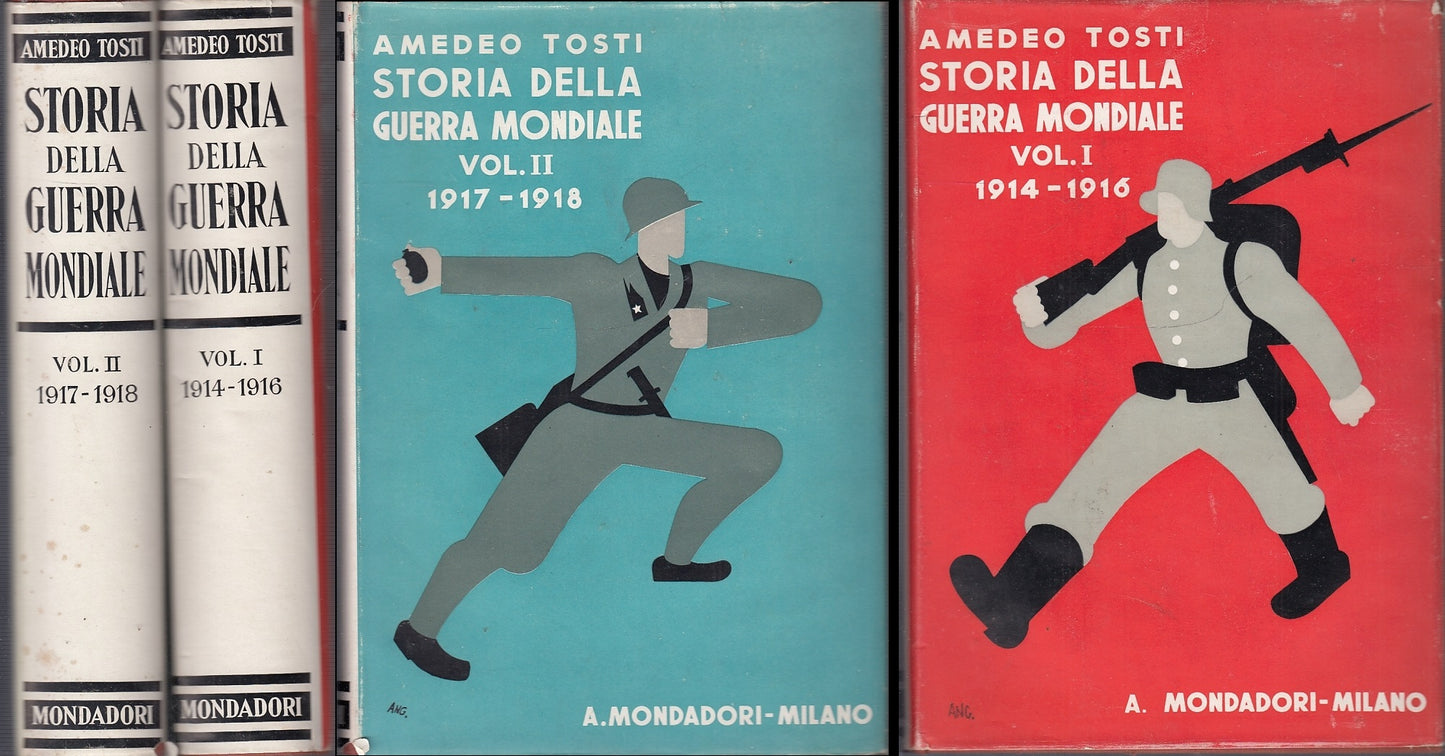 LS- STORIA GUERRA MONDIALE 2 VOLUMI- ANGOLETTA TOSTI- MONDADORI--- 1937- CS-MLT2