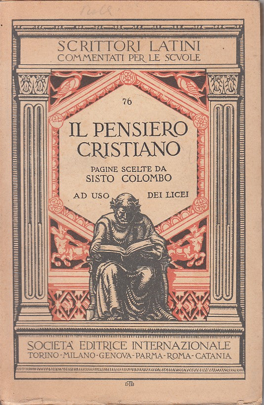 LN- IL PENSIERO CRISTIANO - COLOMBO - SEI - LATINI -- 1942 - B - ZFS409