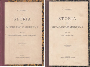 LS- STORIA DEL MEDIO EVO E MODERNA 2 VOL.- TODESCO- PADOVA --- 1929 - C - ZFS614