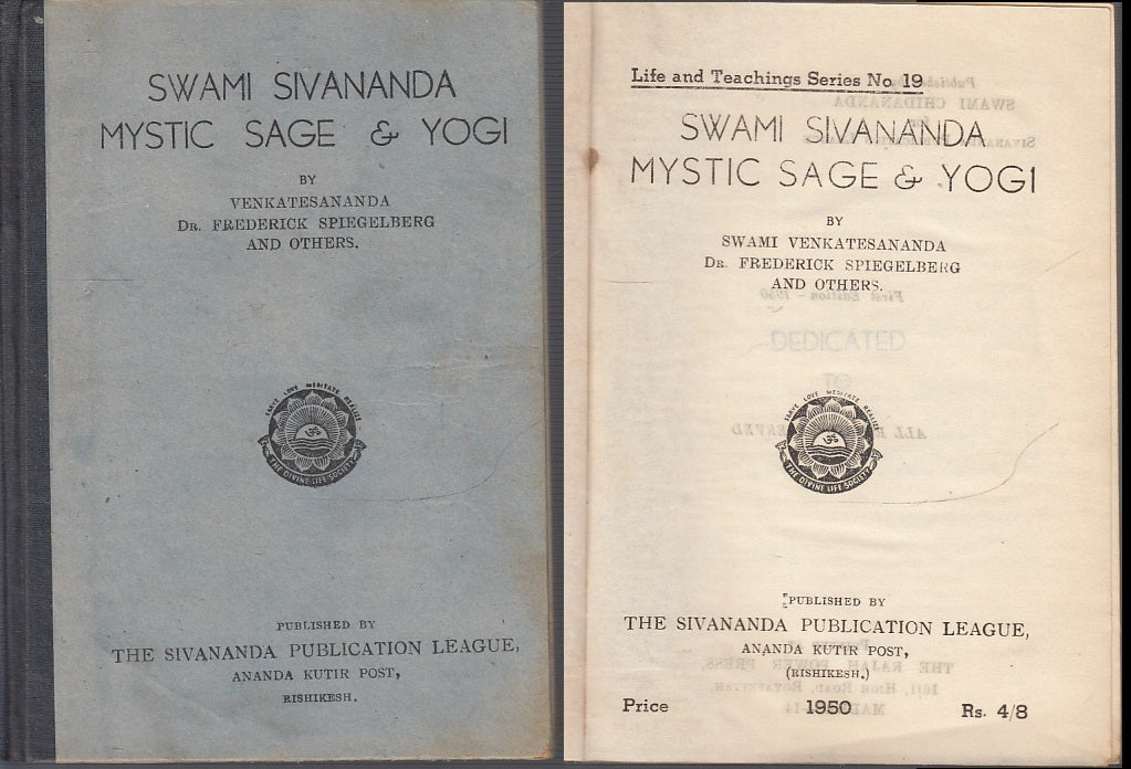 LZ- SWAMI SIVANANDA MYSTIC SAGE YOGI - FREDERICK SPIEGELBERG---- 1950- C- XFS35 