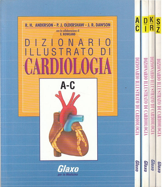LQ- DIZIONARIO ILLUSTRATO DI CARDIOLOGIA 4 VOLUMI -- GLAXO --- 1993 - B - ZFS16