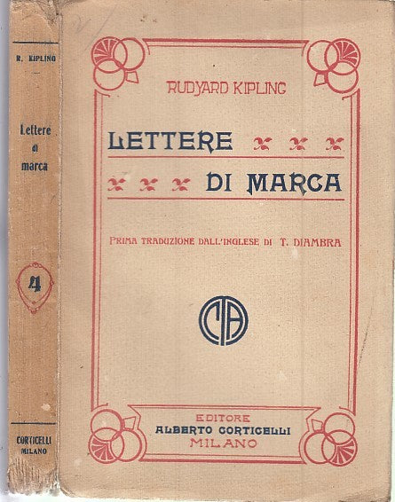 LN- LETTERE DI MARCA - RUBYARD KIPLING DIAMBRA - CORTICELLI --- 1926 - B - XFS53