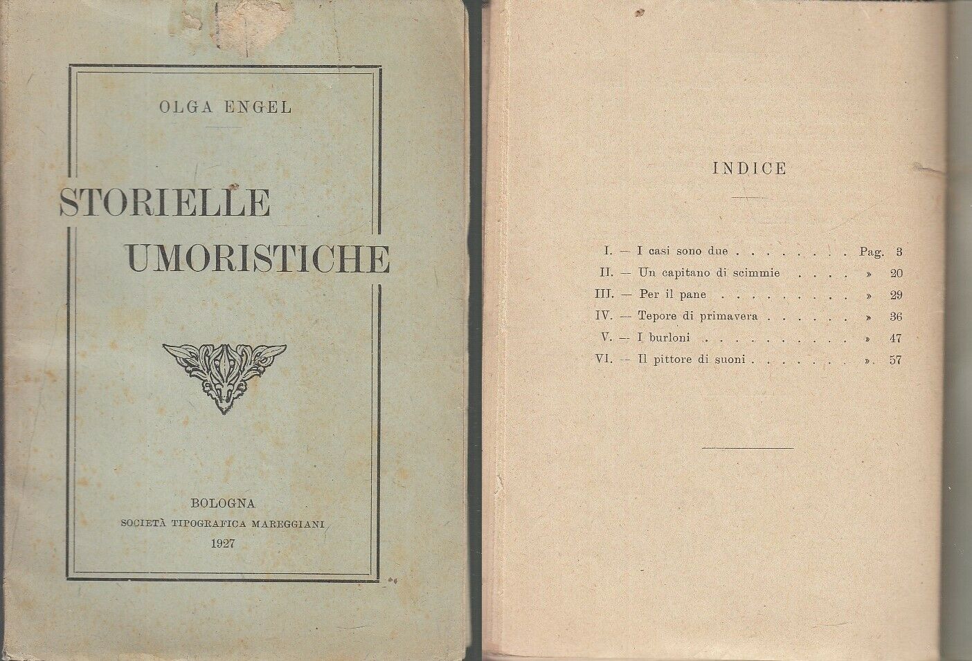 LN- STORIELLE UMORISTICHE - OLGA ENGEL - TIPOGRAFIA MAREGGIANI--- 1927- S- XFS53 