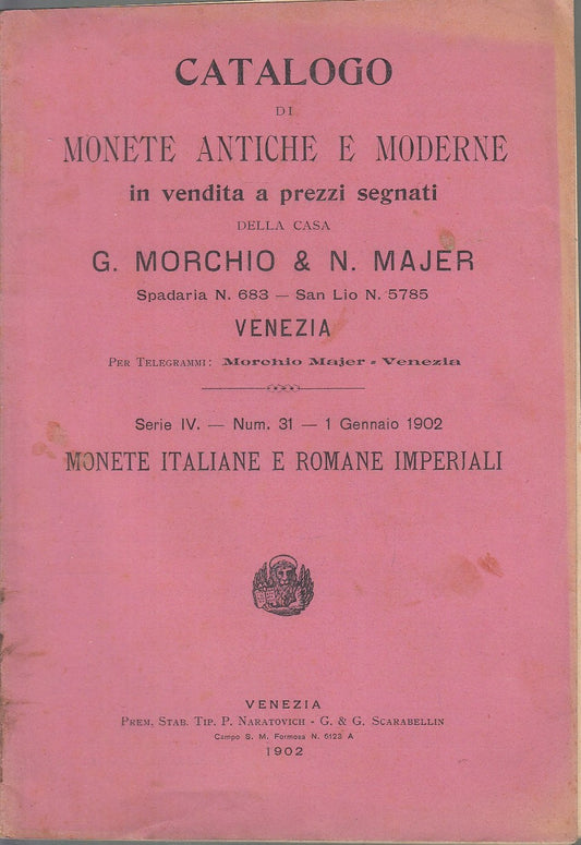 LR- CATALOGO MONETE ANTICHE E MODERNE 31 ITALIANE IMPERIALI ----- 1902- B- XFS19