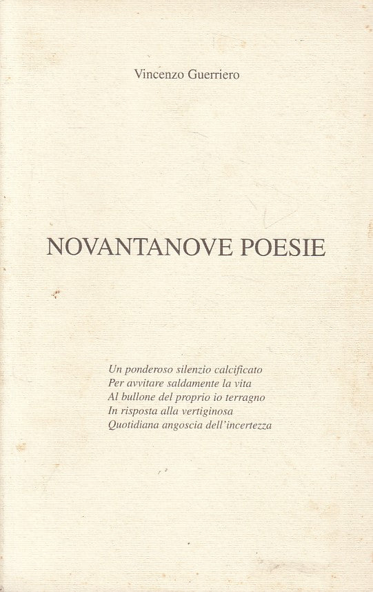 LN- NOVANTANOVE POESIE - VINCENZO GUERRIERO - SCHIO --- 1998 - B - YFS214