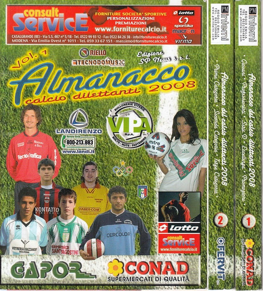 LC- ALMANACCO CALCIO DILETTATNI 2008 2 VOLUMI -- CONAD --- 2008 - B - YFS421