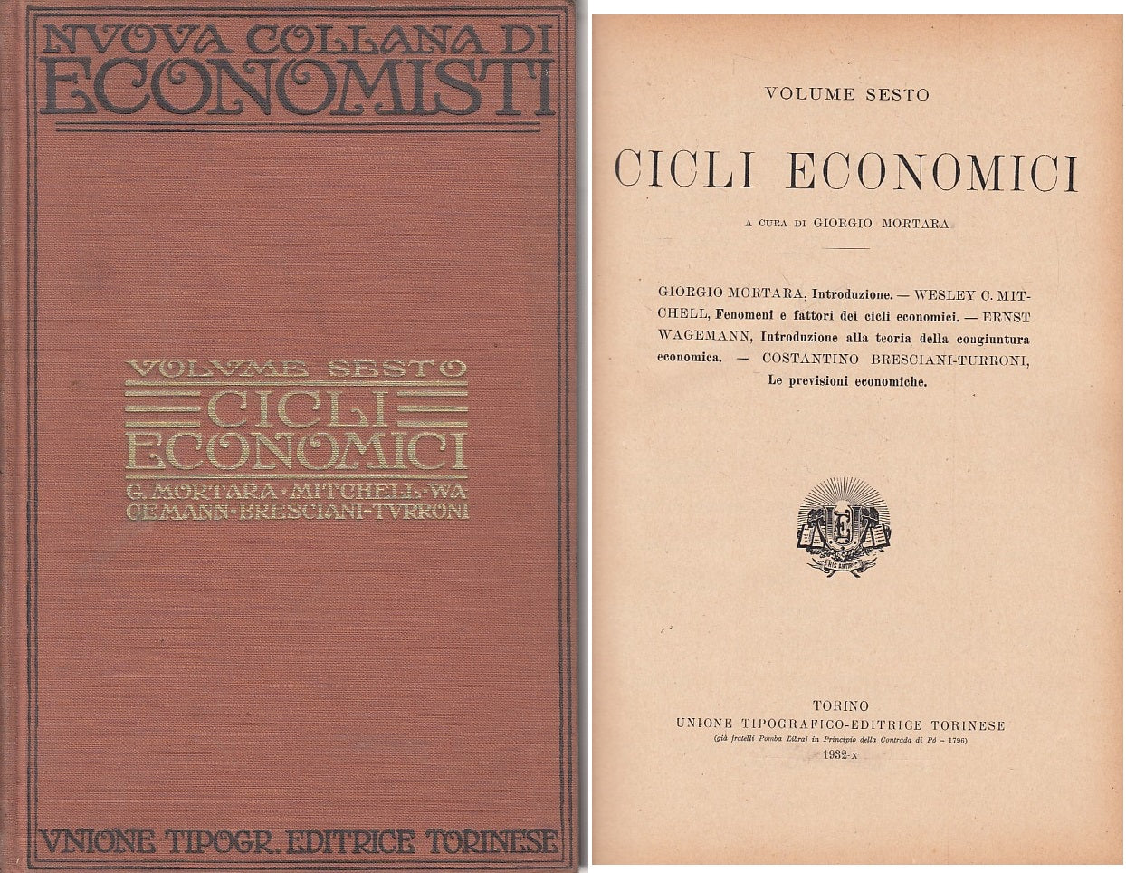 LS- CICLI ECONOMICI - MORTARA - UTET - ECONOMISTI -- 1932 - C - YFS608