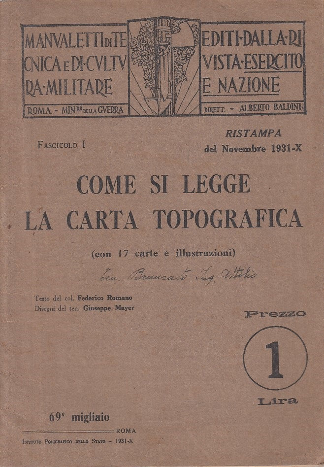 LZ- COME SI LEGGE LA CARTA TOPOGRAFICA -- ROMA - MANUALETTI -- 1931 - S - YFS191